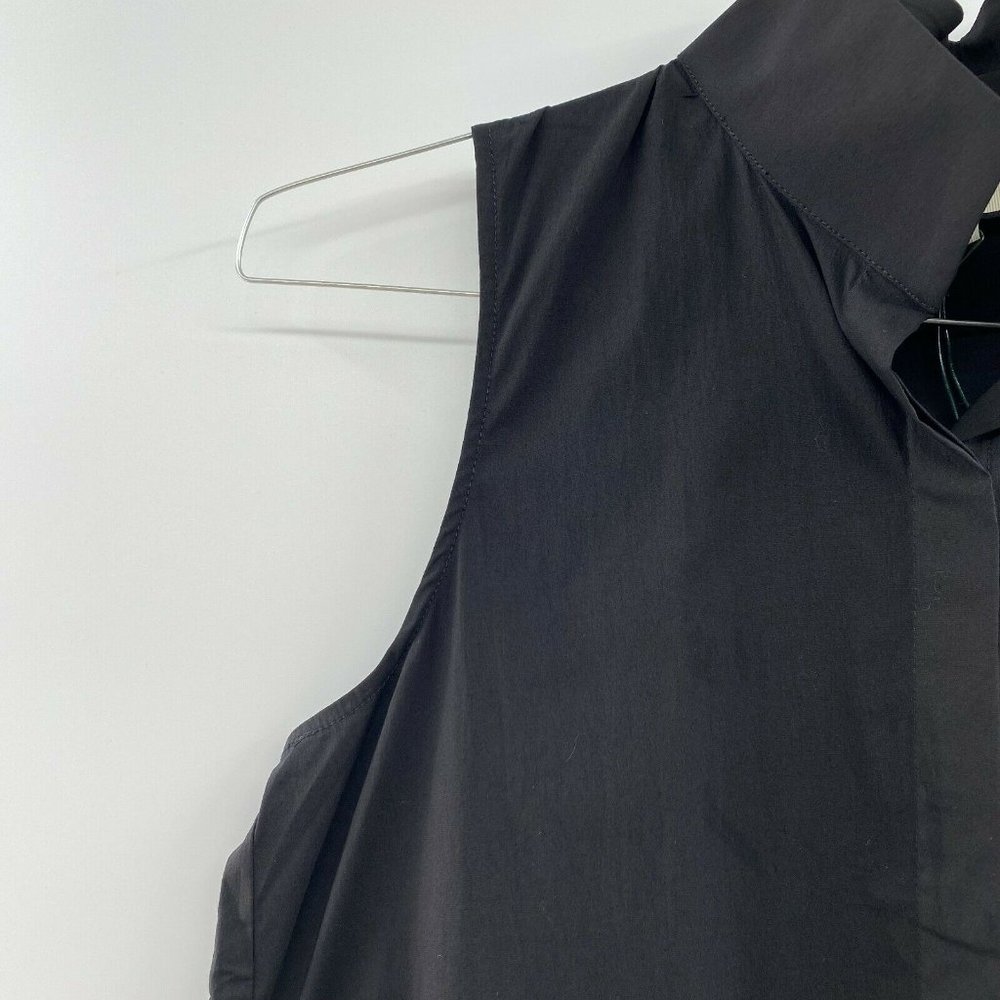 Tuckernuck Women's Black Cotton Poplin Sleeveless Charlie Shirt Dress - Picture 6 of 9